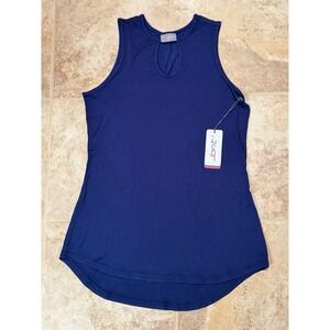 Jofit Women's Keyhole Sleeveless Activewear Tank Top Navy Blue Size XS NWT